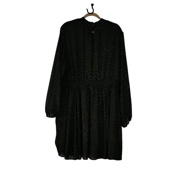 Torrid 3XL Long Sleeve Metallic Confetti Dots Dress Mockneck Fit Flare Feminine - Picture 4 of 12